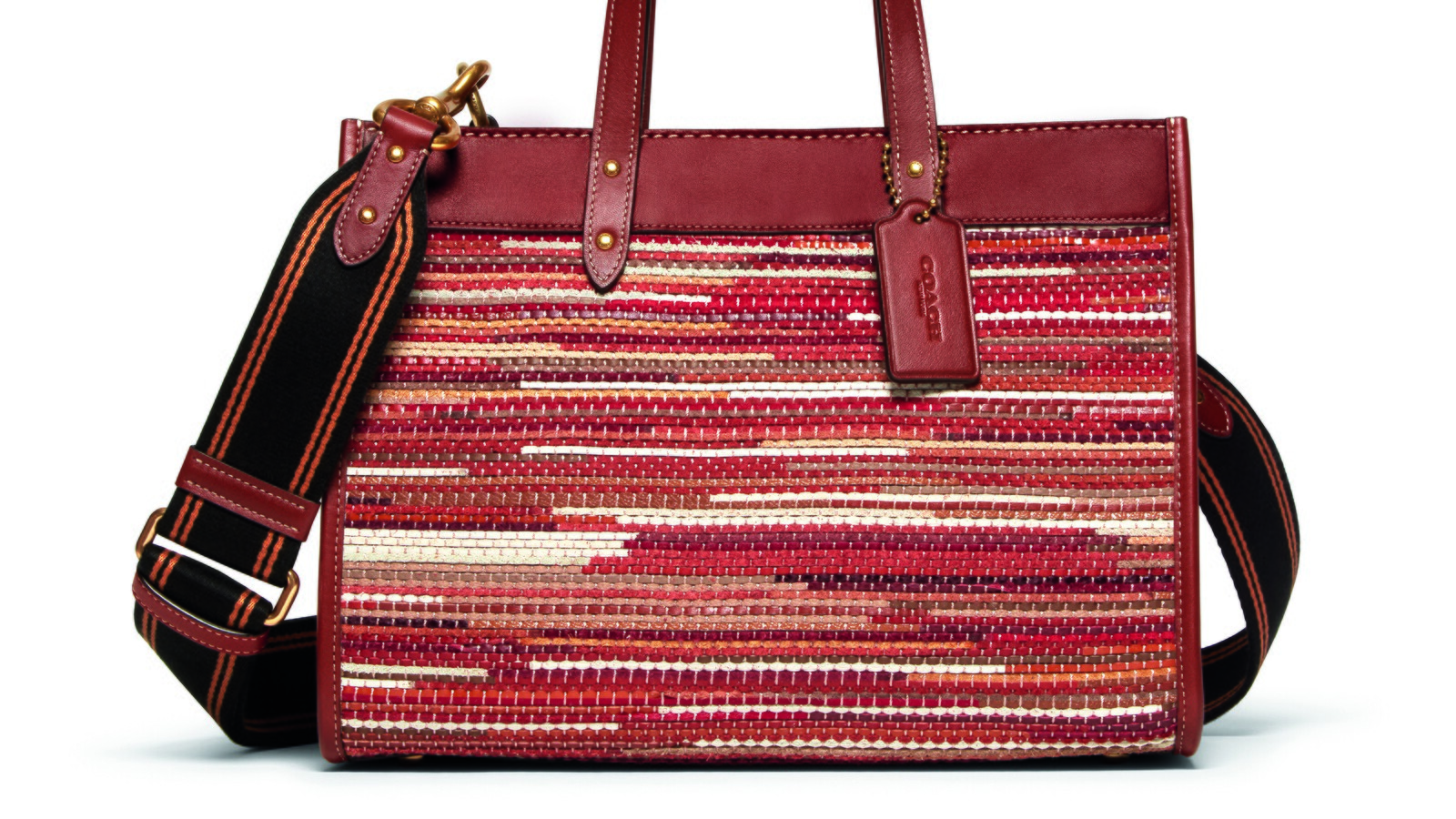 Coach woven sale leather bag